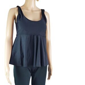 NWT Beachsissi Black Peplum Swim Top
